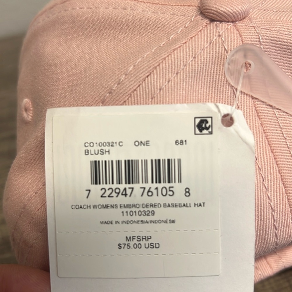 Coach | Blush Embroidered Logo Baseball Cap - Picture 6 of 8